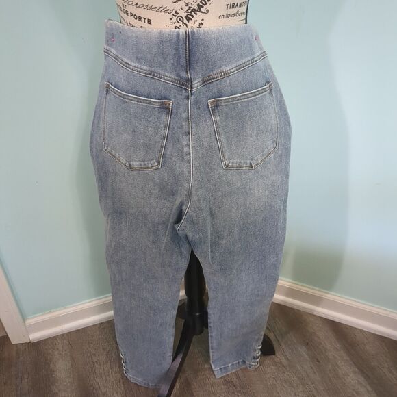 Surroundings  Womens Ankle Jeans Ultimate Braided Knot Pull On Mid Rise - Picture 2 of 7